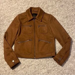 Banana Republic vegan suede jacket. brown. Womens size small. EUC